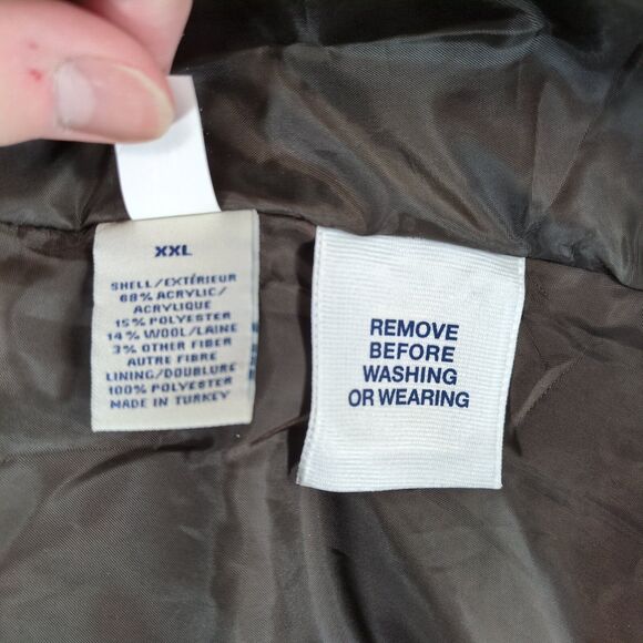 NWT Old Navy Women's XXL Brown Tweed Trench Coat, Wool Blend, Preppy Academia - Picture 5 of 6